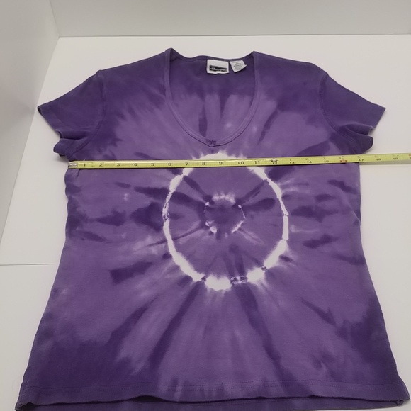 Xhilaration women's junior short sleeve top XL purple tie dye graphic print - Picture 6 of 12